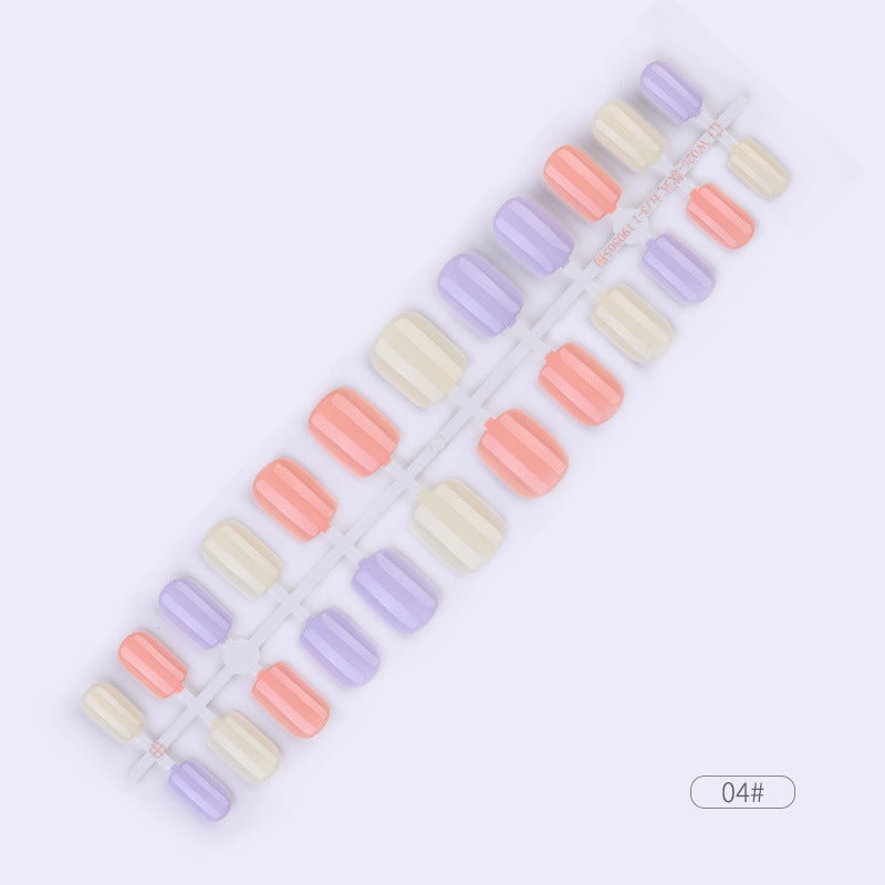 24pcs Solid Color Wear Fake Nail