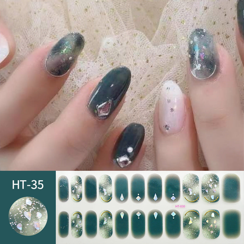 Hot Gold Star Moon Laser Nail Sticker