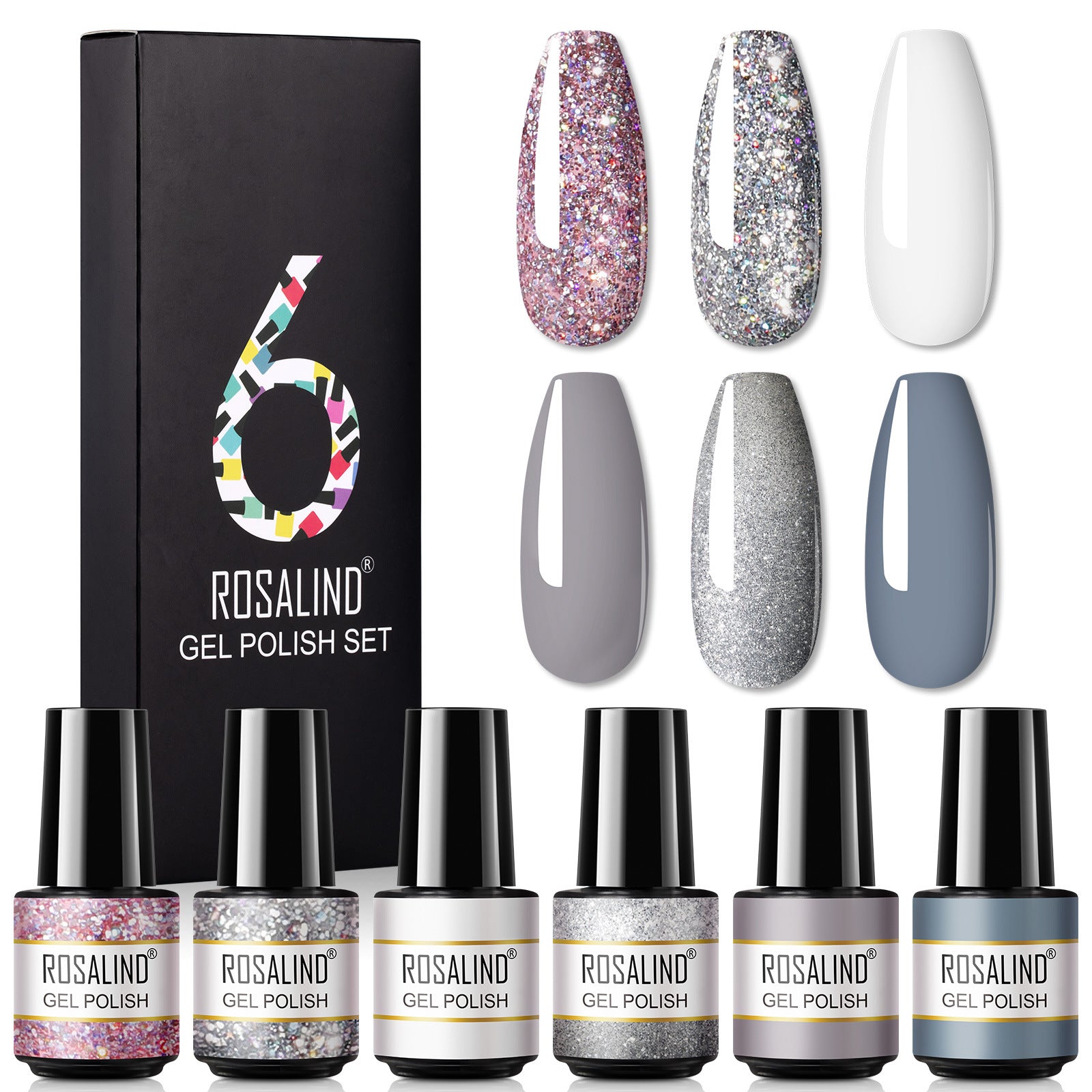 A Bottle Of One-color Fine Glitter Nail Polish Set Box Korean Nail Color Glue