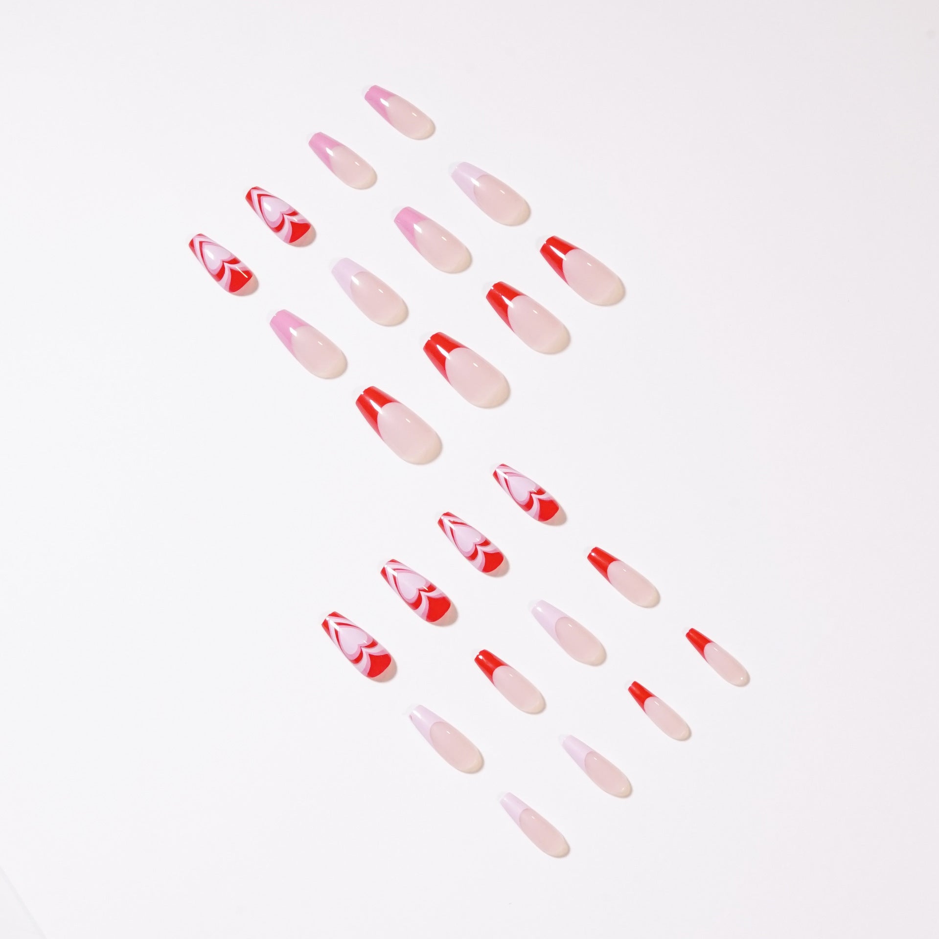 Peach Heart French Wearable Advanced Nail Wearing Nail Plate
