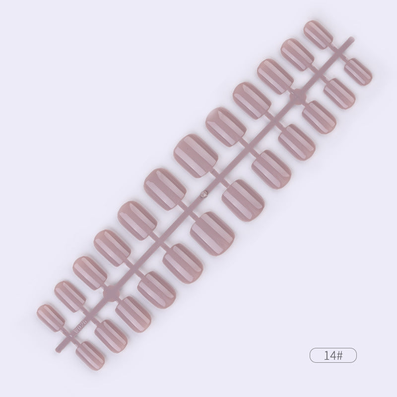 24pcs Solid Color Wear Fake Nail