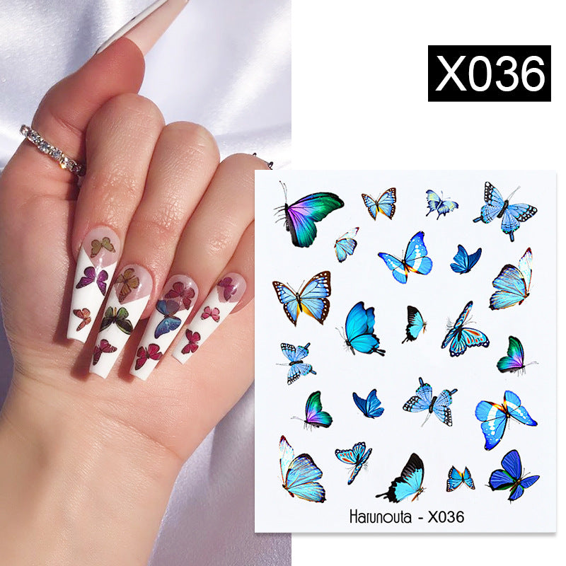 Nail Art Butterfly Sticker Flower Leaf Decal