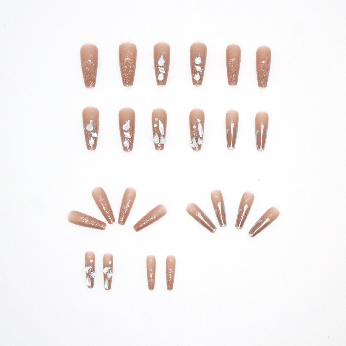 Wearable Diamond Shiny Nail Pieces Removable