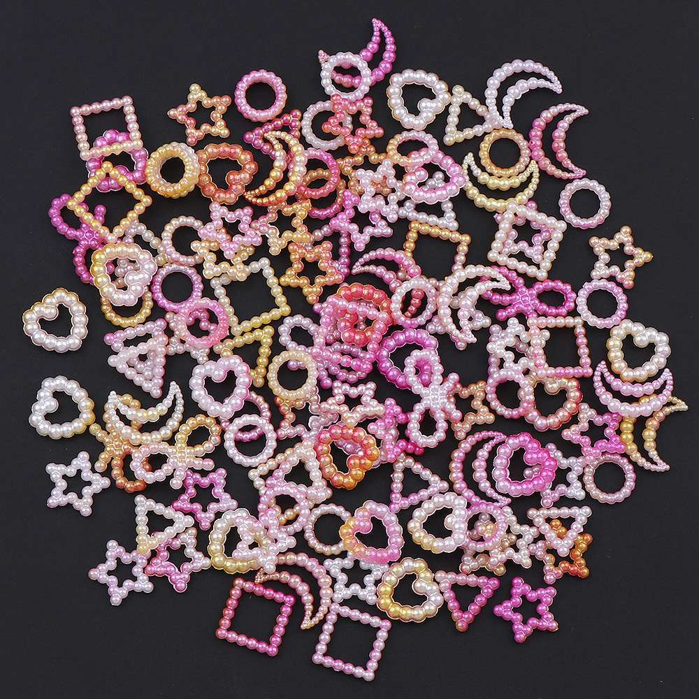 Multicolored Illusion Imitation Pearls Five-pointed Star Peach Heart Moon Bow Semi Circular Pearls