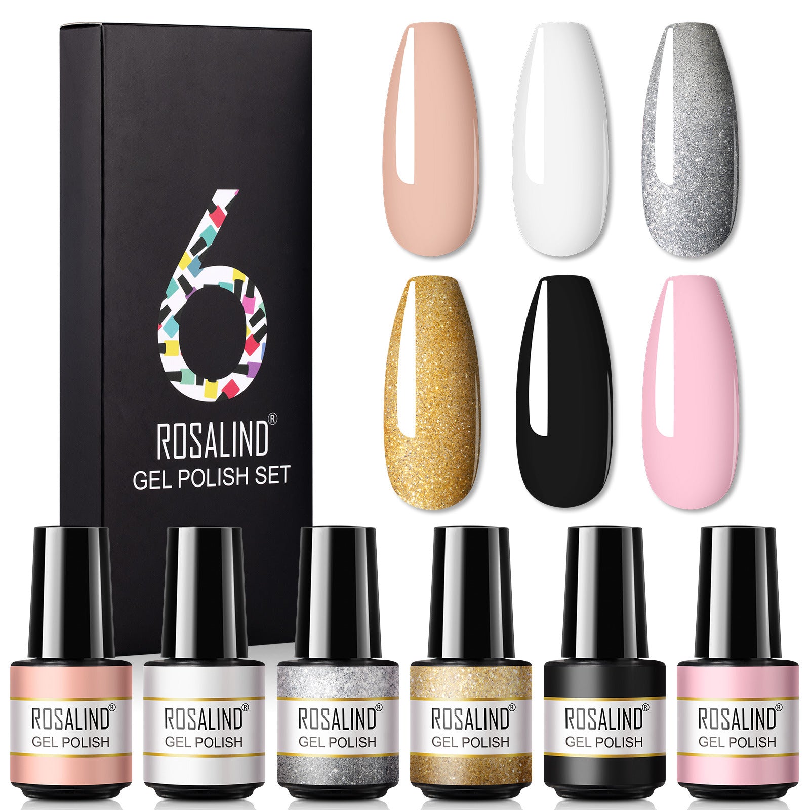 A Bottle Of One-color Fine Glitter Nail Polish Set Box Korean Nail Color Glue