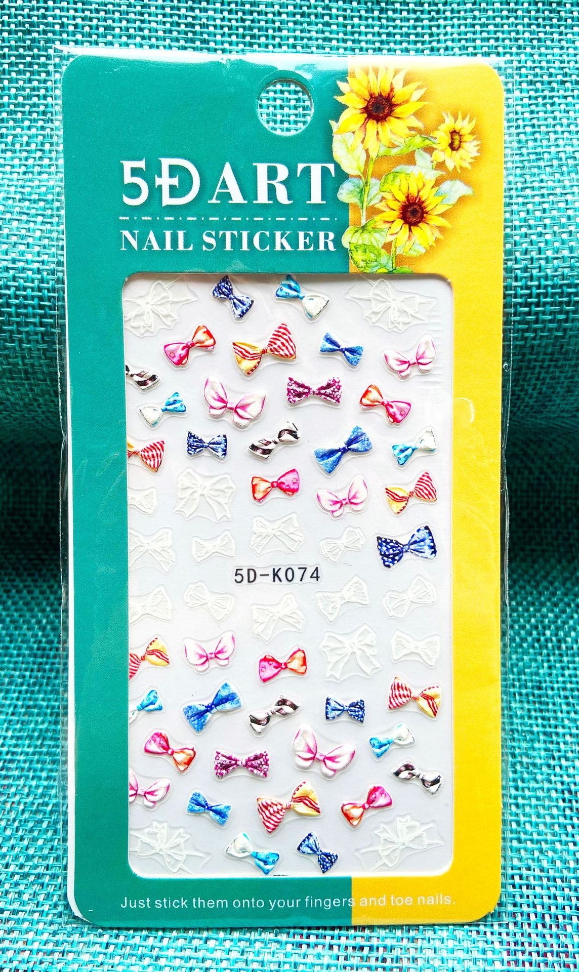 Embossed Nail Sticker Plaid Nail Sticker Three-dimensional Bow Nail Sticker Summer Nail Sticker