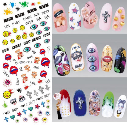 Nail Polish Glue Jewelry Tool Letter Sticker