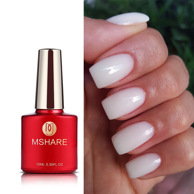 MSHARE Milky White Builder Nail Extension Gel Self Leveling