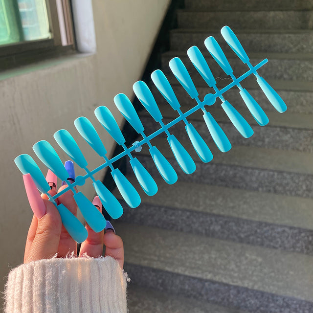 24pcs Mix Colors Matte Super Ong Coffin False Nail Ballet