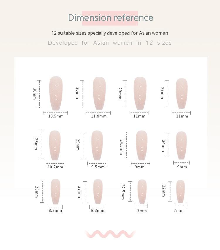 Finished Ballet Pink Simple Gradient Color 24 Pieces Nail Stickers