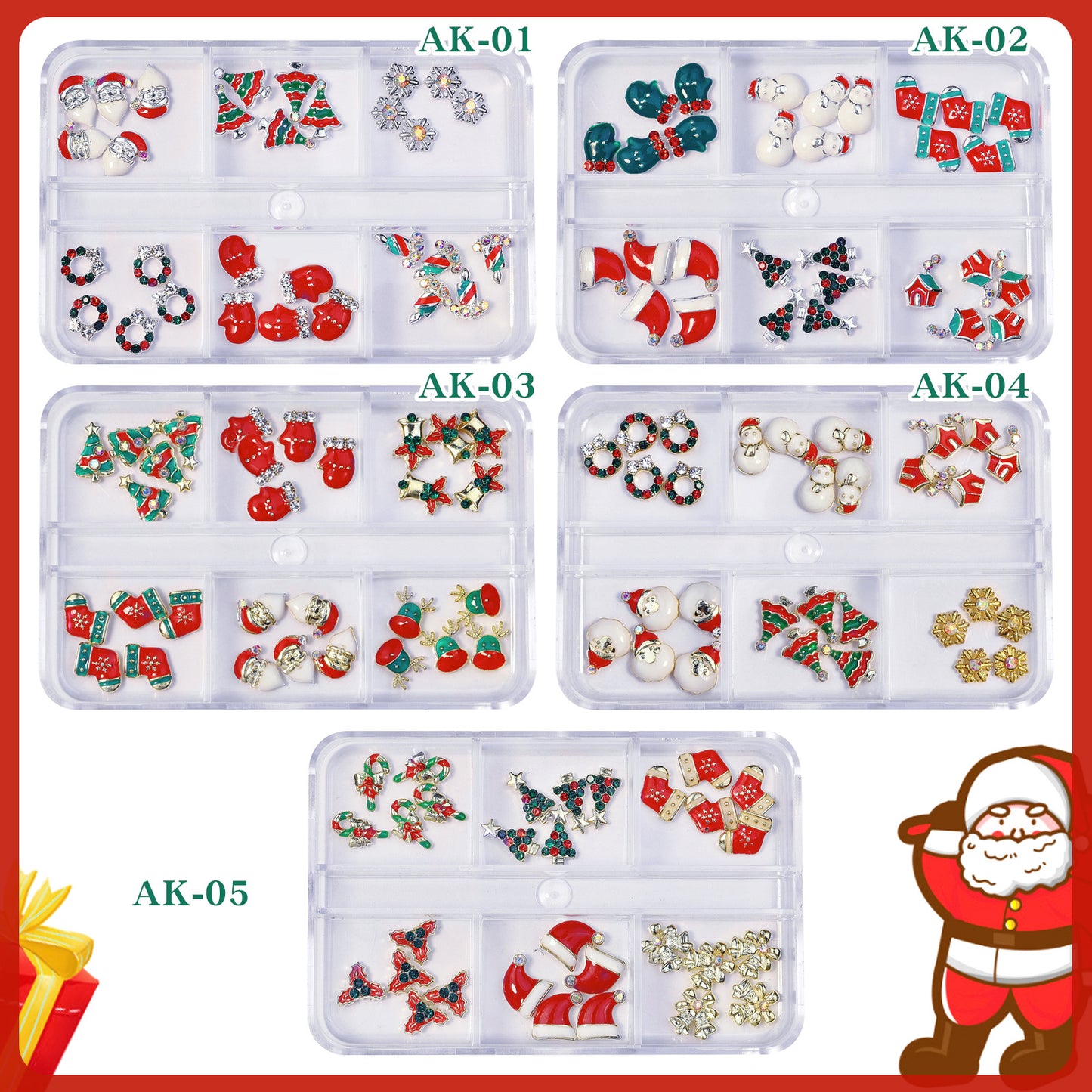 Nail Ornament Alloy Christmas Snowflake Series