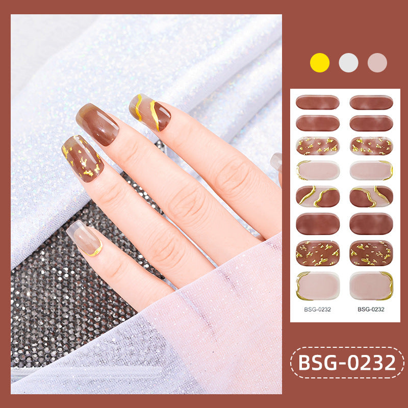 Glue Gilding Semi-curing Nail Sticker