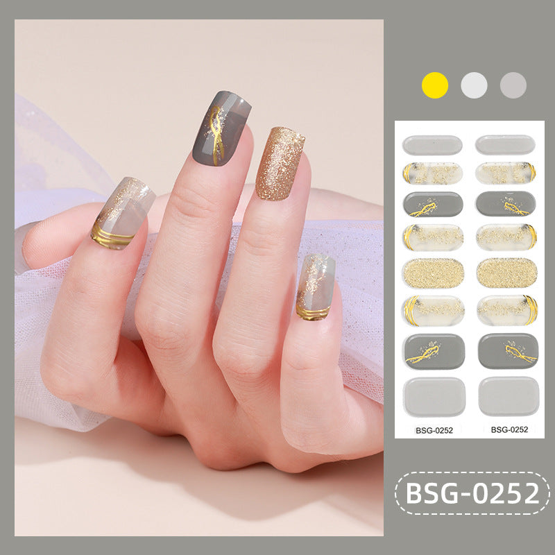 Glue Gilding Semi-curing Nail Sticker
