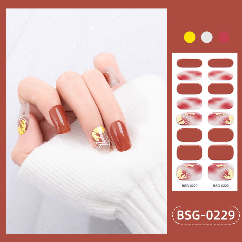 Glue Gilding Semi-curing Nail Sticker