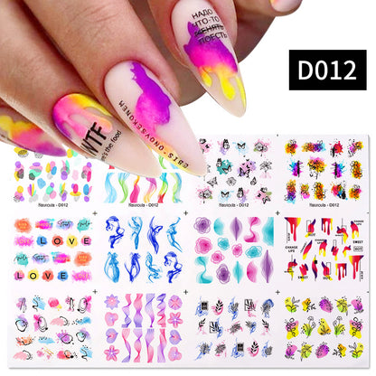 Nail Art Sticker Snake Rainbow Transfer DIY