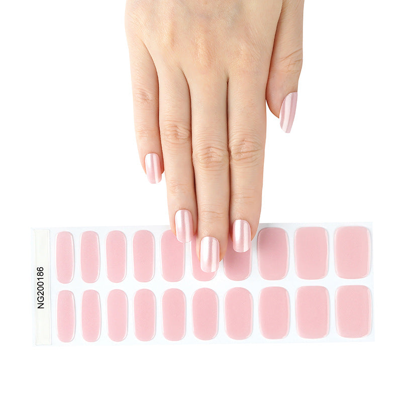 Gel Nail Stickers 20 Finger Phototherapy Light UV Polish Nail Sticker Half Baked Nail Stickers