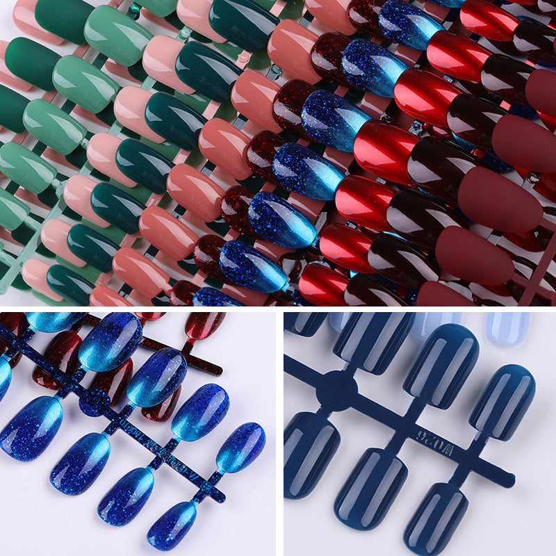 24pcs Solid Color Wear Fake Nail