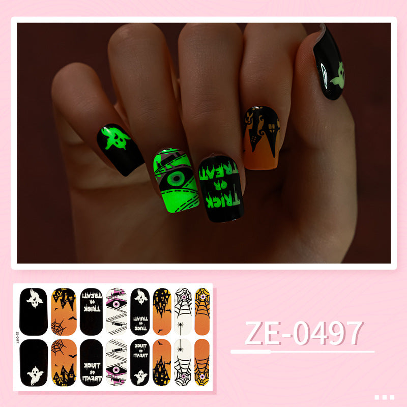 Apply Oil Film Fluorescent Nail Enhancement Sticker Glow At Night