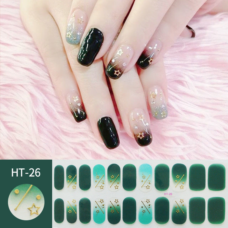 Hot Gold Star Moon Laser Nail Sticker