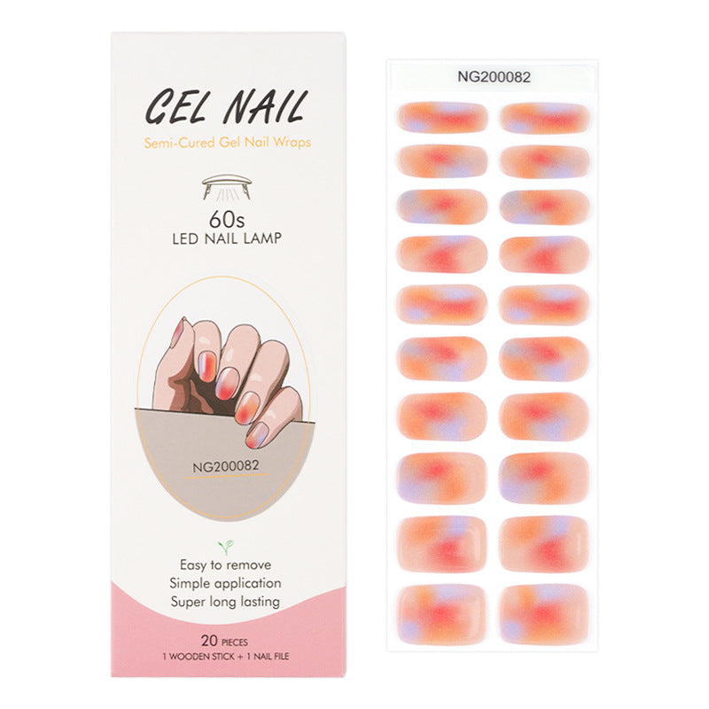 Gel 20 Finger Phototherapy Light UV Polish Half Baked Nail Stickers