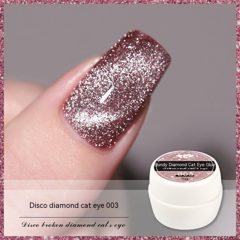 Reflective Diamond In The Debris Glue Cat Eye Gel Polish Nail Art