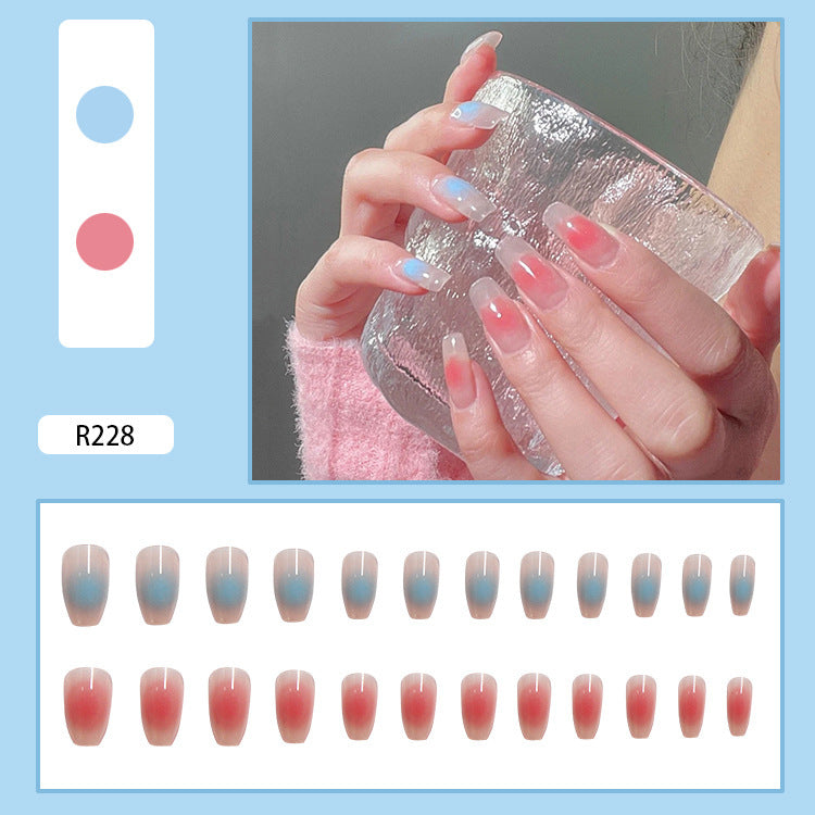 Matte Seamless French Glue Fake Nail Patches