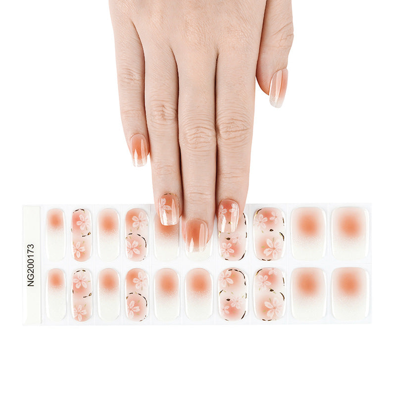 Gel Nail Stickers 20 Finger Phototherapy Light UV Polish Nail Sticker Half Baked Nail Stickers