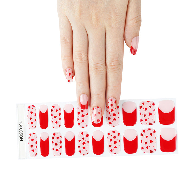 Gel Nail Stickers 20 Finger Phototherapy Light UV Polish Nail Sticker Half Baked Nail Stickers
