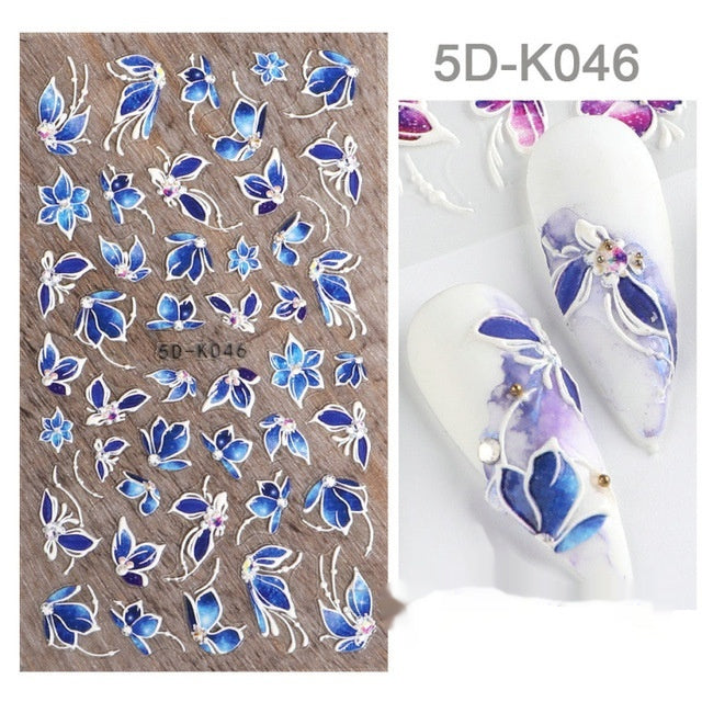 5D Three-dimensional Relief Nail Sticker
