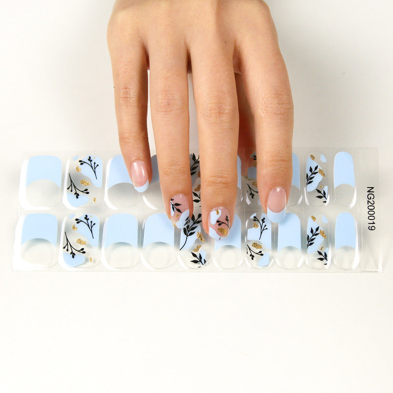 Korean Semi Cured Nail Stickers That Can Be Attached To Nail Polish Glue