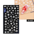 5D Relief Nail Stickers European And American Style Christmas Snowflake