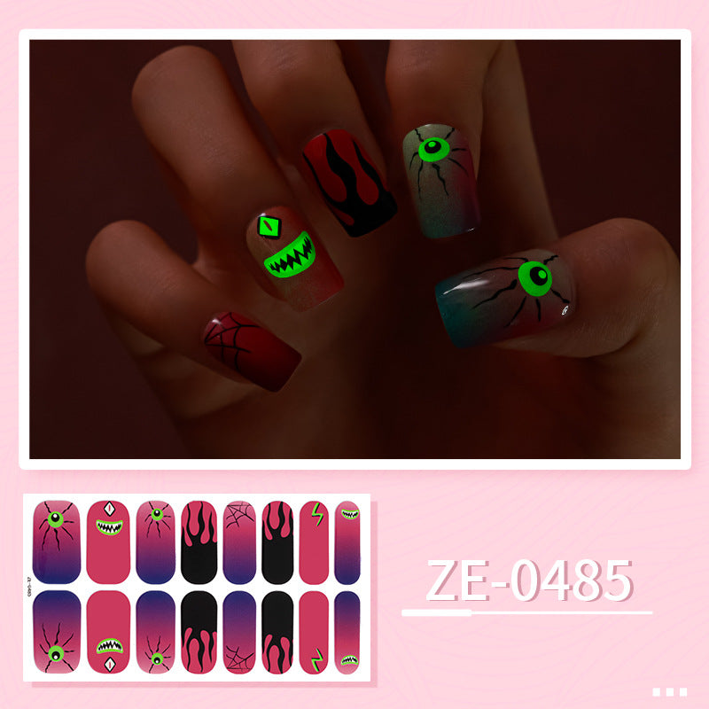 Apply Oil Film Fluorescent Nail Enhancement Sticker Glow At Night