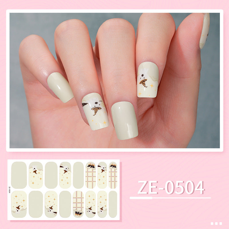 Apply Oil Film Fluorescent Nail Enhancement Sticker Glow At Night
