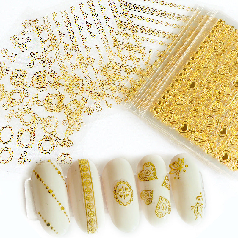 3D Three-dimensional Manicure Bronzing Sticker Butterfly Flower