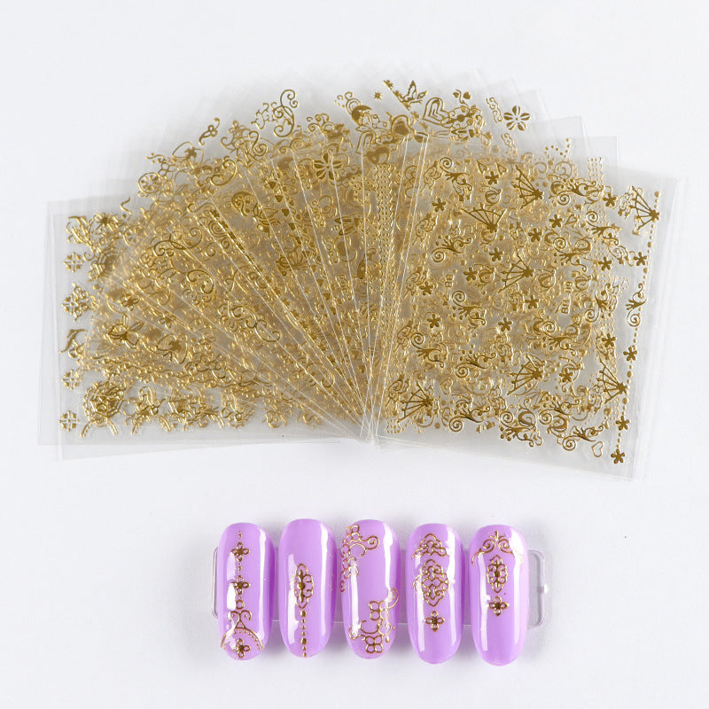 3D Three-dimensional Manicure Bronzing Sticker Butterfly Flower