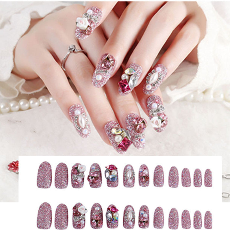 Nail Art Finished Crown Bow Knot Drill Fake Nail Patch