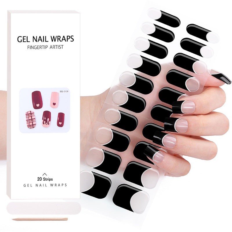 French UV Nail Applique Semi-curing Nail Sticker