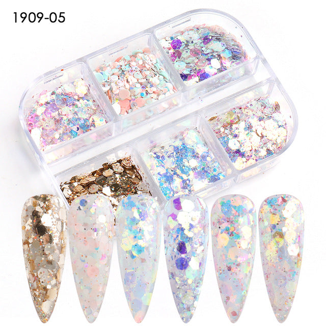 Reflective And Translucent Edelweiss Powder Nail Sequins