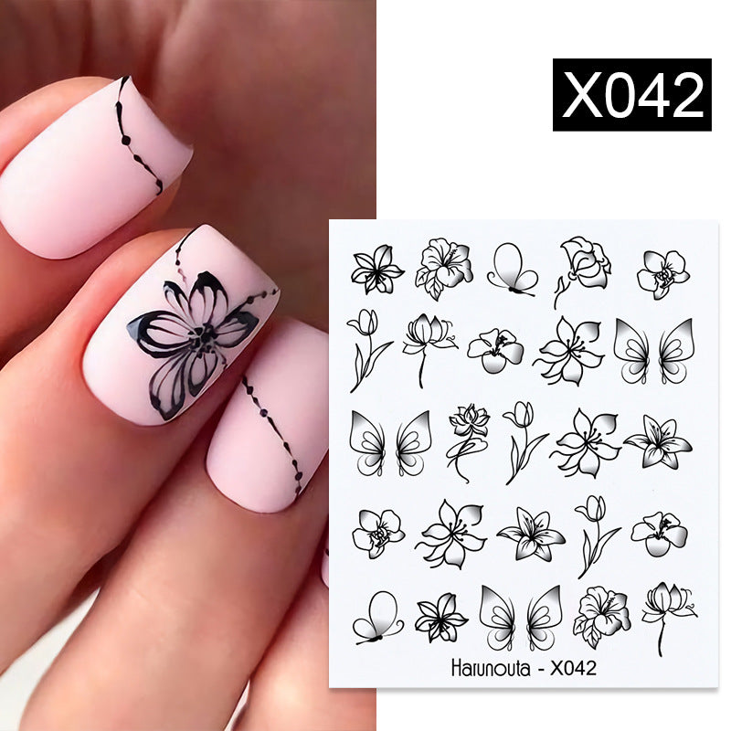 Nail Art Butterfly Sticker Flower Leaf Decal