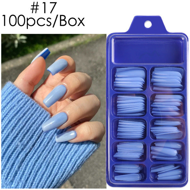 Blue Box Full Paste Wear Long Ballet Nail Plate