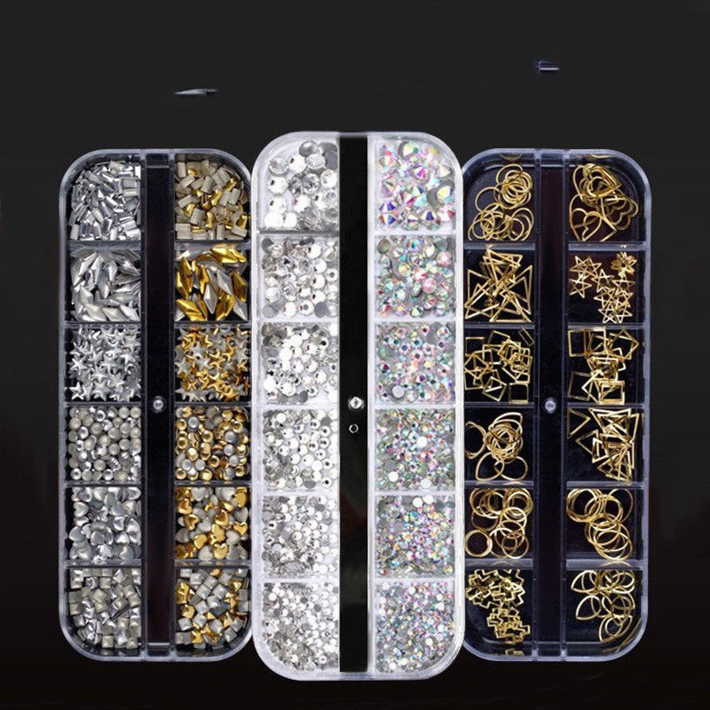 AB Water Diamond Shiny Diamond Long Box Nail Enhancement