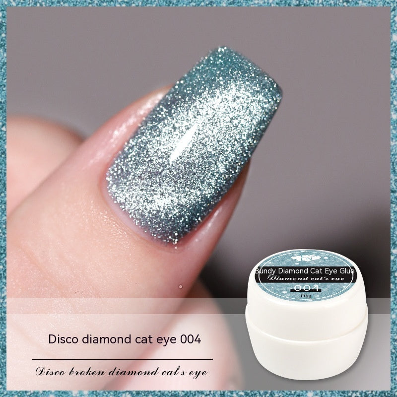 Reflective Diamond In The Debris Glue Cat Eye Gel Polish Nail Art