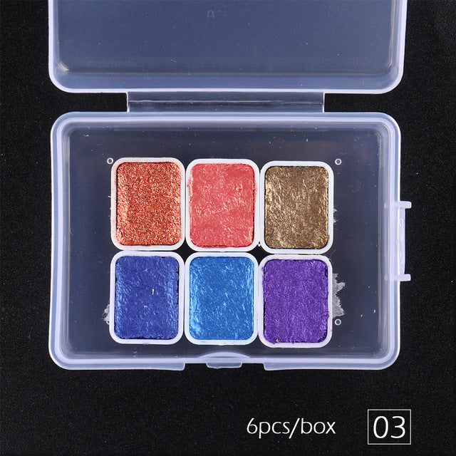 Shimmering Powder Solid Metal Pearlescent Watercolor Smudges Japanese Paint Nail Smudges Painted