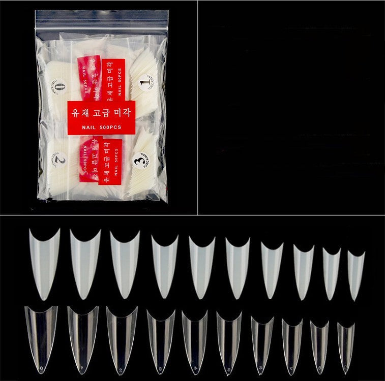 Nail Tip Nail Piece Fake Nail Product 500 Pieces Bag Transparent White