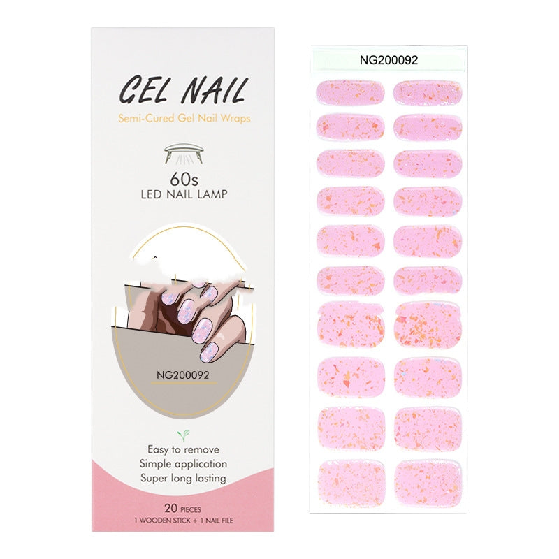 Gel 20 Finger Phototherapy Light UV Polish Half Baked Nail Stickers