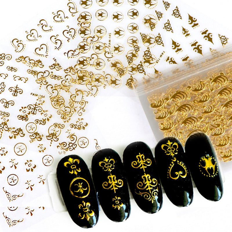 3D Three-dimensional Manicure Bronzing Sticker Butterfly Flower