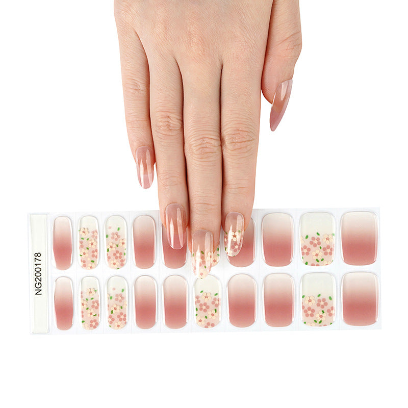 Gel Nail Stickers 20 Finger Phototherapy Light UV Polish Nail Sticker Half Baked Nail Stickers