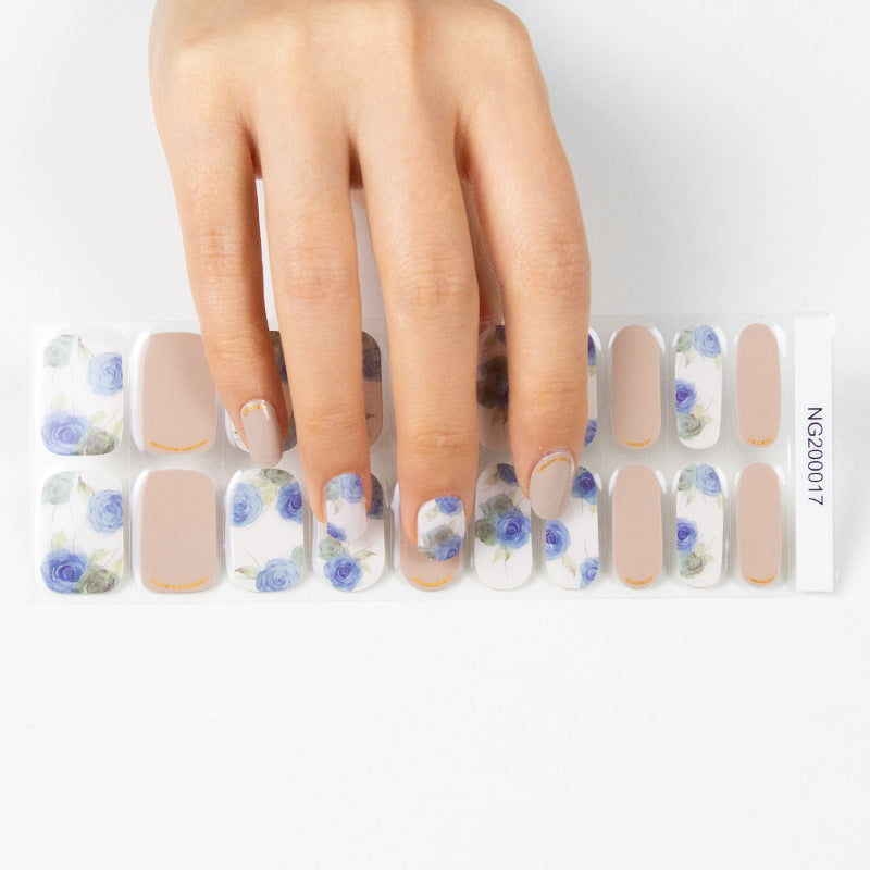 Korean Semi Cured Nail Stickers That Can Be Attached To Nail Polish Glue