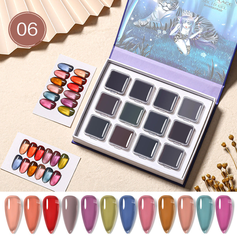 12Color Japanese Style Phototherapy Nail Solid Glue Dustproof