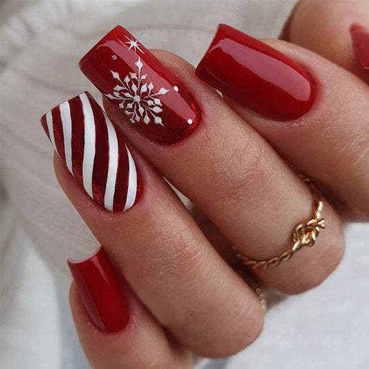 Christmas Red And White Striped Snowflake Wear Armor